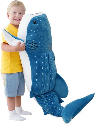 Miniatura 11 de Mukouxun 47 cm Tiburón Ballena de Peluche Tiburón Ballena de Peluche para Niños Almohadas de Peluche de Tiburón Ballena Muñeca de Ballena Azul