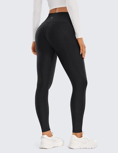 Miniatura 2 de CRZ YOGA Leggings térmicos con forro polar para mujer, 28 pulgadas, pantalones de senderismo cálidos de cintura alta con bolsillos, mallas