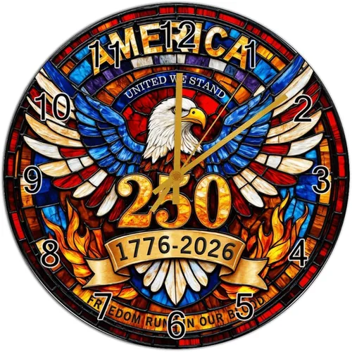 Miniatura 43 de ArogGeld 1776-2026 of Freedom Wall Clocks Battery Operated 10 Inch Silent 250 Anniversary USA American Patriotic Desk Clock Wall Art Farmhouse Home