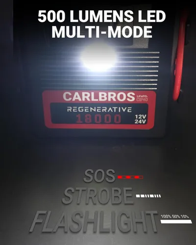 Miniatura 7 de CB40 Arrancador de alta resistencia, recarga rápida 40S, batería de 18000A 12/24 voltios para motores de gas y diésel de hasta 32 L, caja