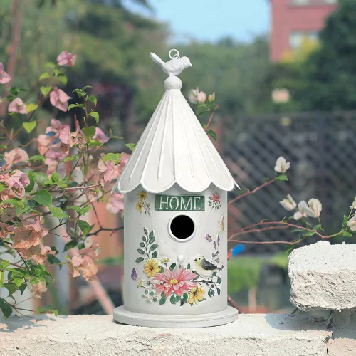 Miniatura 3 de Casas de pájaros colgantes de metal para exteriores, casitas de pájaros para exteriores, nido de pájaros único para pájaros azules, pajarillos