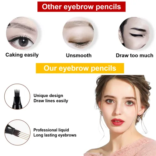 Miniatura 2 de 3 lápices de cejas negros para mujer, impermeables, de larga duración, lápiz de cejas Microblading para cejas fácil crear maquillaje natural de cejas