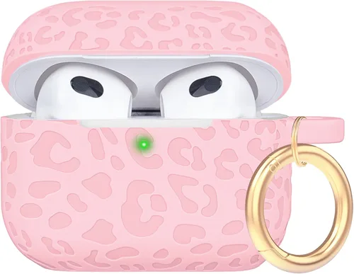 Miniatura 59 de Funda de silicona con flores compatible con AirPods Pro 2019, Gawnock - Funda suave y flexible para imprimir para mujeres y niñas con llavero - Flor