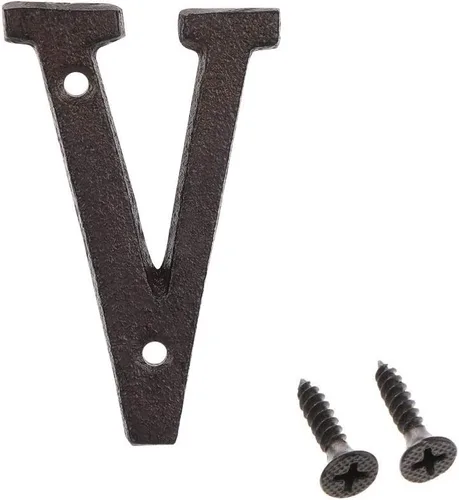 Miniatura 26 de Número de dirección de 3 pulgadas, números de casa para exterior, decoración de buzón de puerta de jardín de metal de hierro fundido con tornillos, 0