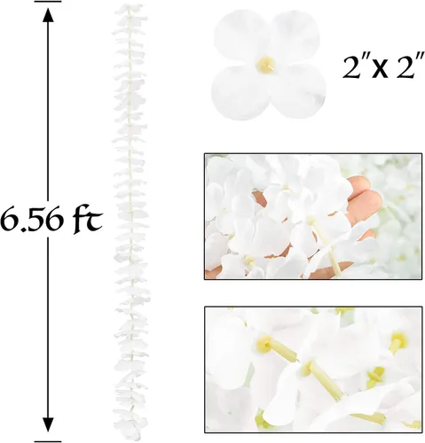 Miniatura 4 de GPARK Paquete de 10 flores artificiales colgantes de glicina de 6.5 pies / 78 pulgadas, guirnalda de hojas de vid de seda para el hogar, boda, Rosa