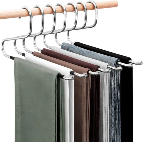 DOIOWN - 30 perchas de acero inoxidable para ahorrar espacio, pack de perchas de extremo abierto para hombres y mujeres, perchas multiuso gruesas y