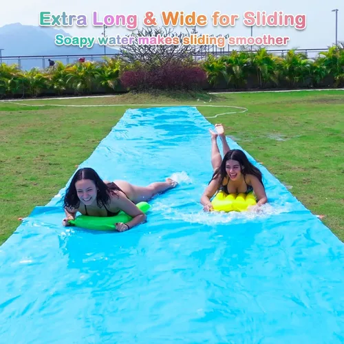 Miniatura 5 de Tobogán acuático antideslizante de 40 pies, gigante, antideslizante para niños, adolescentes y adultos, para verano, toboganes y toboganes