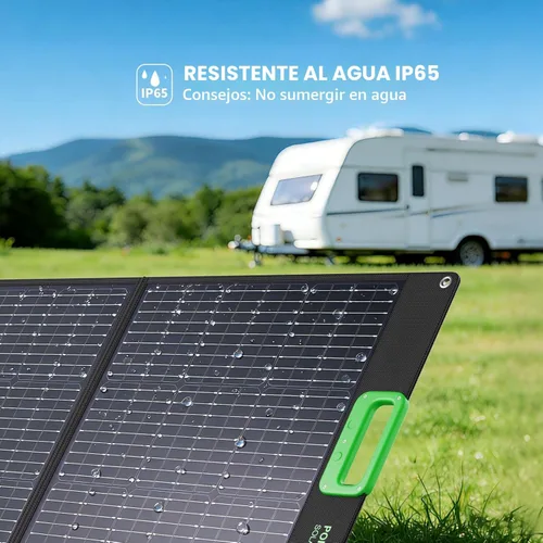 Miniatura 6 de GRECELL Panel solar portátil de 100W para generador de estación de energía, celda solar plegable de 20V cargador solar con cargador de batería