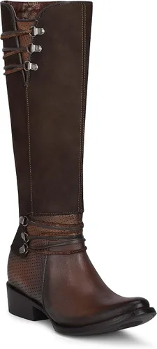 Miniatura 2 de Cuadra Botas altas para mujer en piel auténtica con cremallera marrón