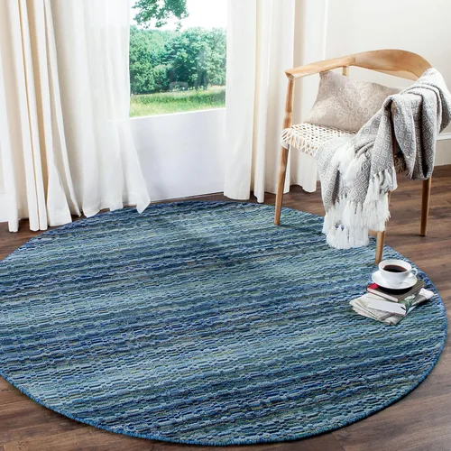 Miniatura 10 de SAFAVIEH Himalaya Collection - Alfombra decorativa, 2 x 3 pies, azul y multicolor, lana hecha a mano, ideal para zonas de alto tráfico en entrada