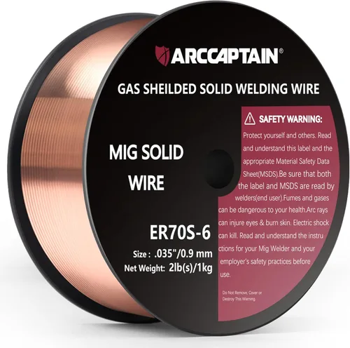Miniatura 13 de ARCCAPTAIN Alambre de soldadura MIG, 0.030 10Lb Mig Wire ER70S-6 10Lbs Acero de carbono sólido con gas de baja salpicadura Alambre de soldadura MIG
