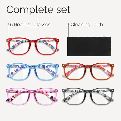 Miniatura 6 de Ccvoo Anteojos de lectura para mujer y hombre, con protección contra la luz azul, anteojos para computadora, anteojos de emergencia *Mosaico