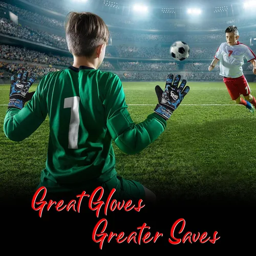 Miniatura 5 de Guantes de portero prémium para jóvenes, palma de látex de calidad y mano trasera, agarre superior, absorción de impactos, comodidad y durabilidad