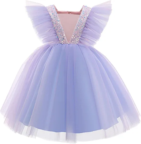 Miniatura 3 de NNJXD Vestido de princesa para niña, vestido de tul para fiesta de boda