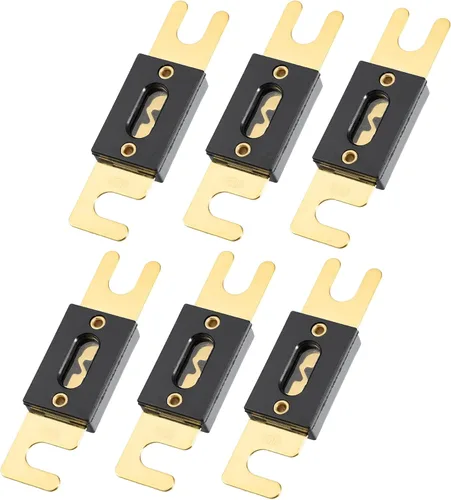 Miniatura 8 de X AUTOHAUX 6 unids 275A oro tono plateado ANL fusible universal para inversores coche vehículo camión audio