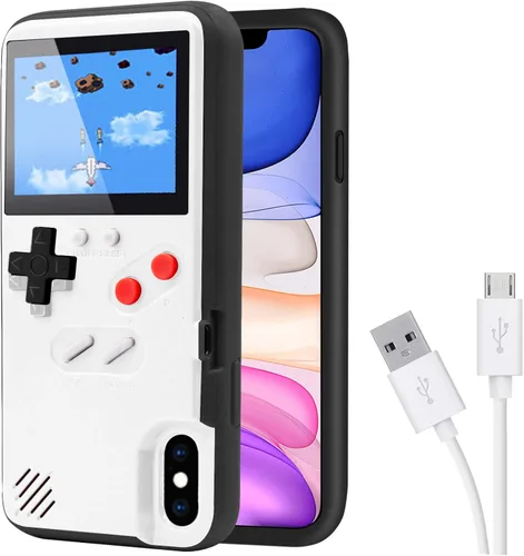 Miniatura 12 de Funda de consola de juegos para iPhone, funda protectora retro autoalimentada con 36 juegos pequeños, pantalla a todo color, funda de videojuegos
