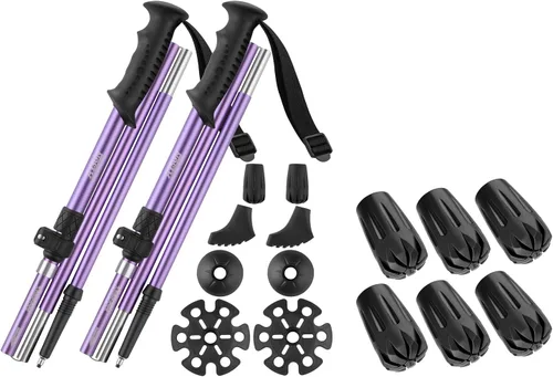 Juego de 6 puntas de goma para bastones de trekking – Tapas universales antideslizantes para bastones de senderismo con bastones de senderismo