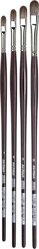 da Vinci Juego de acrílico y aceite 5543A2 - Grigio New Wave Synthetics - Juego de 4 pinceles - Filberts - Serie 7495 Tamaños 4, 6, 8 y 10