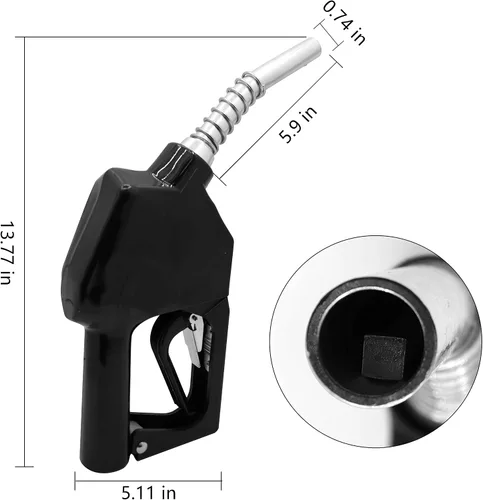 Miniatura 4 de 11A Negro 3/4 "NPT Boquilla de combustible automática Boquilla de apagado automático Boquilla de bomba de gas Boquilla de flujo máximo 16 GPM con 3