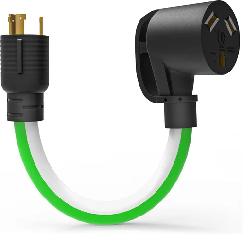 Miniatura 9 de Cable adaptador RV de 15 amperios a 30 amperios y 110 voltios, cable adaptador de 12 pulgadas NEMA 5-15P macho a TT-30R hembra, convertidor