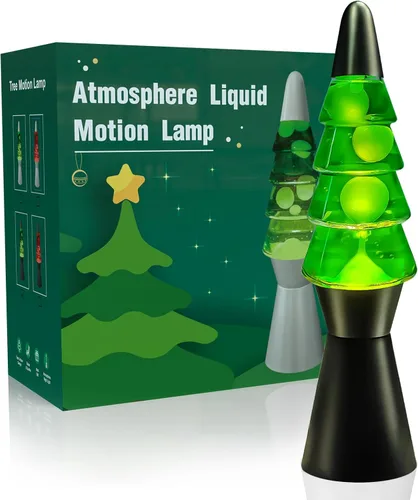 Miniatura 9 de Lámpara de movimiento líquido, iluminación de estado de ánimo, luz nocturna, agua verde y cera blanca, lámpara de movimiento relajante de 13.5