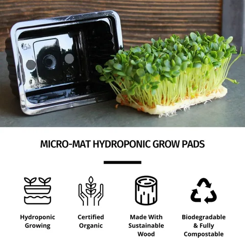 Miniatura 2 de Micro-Mat Minis - Almohadillas hidropónicas de cultivo - para producción orgánica - germinación de plantas y semillas: pasto de trigo, microverdes
