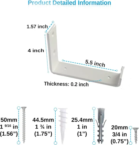 Miniatura 3 de Soportes de estante 4 unidades de alta resistencia flotante de 6.0 pulgadas de largo x 4.0 pulgadas de alto x 1.5 pulgadas de ancho