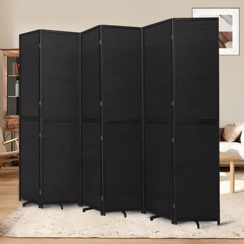 Miniatura 8 de Divisor de pared de bambú de 6 paneles, 106 pulgadas de ancho x 67 pulgadas de alto, diseño plegable con base extra estable, pantalla divisora