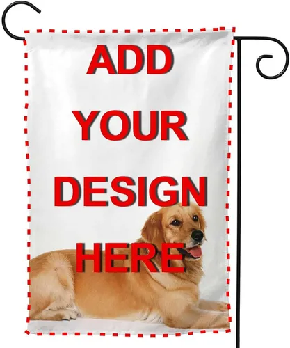 Bandera de jardín personalizada para patio, añade tu logotipo para decoración de pared del hogar de doble cara, 28 x 40 pulgadas