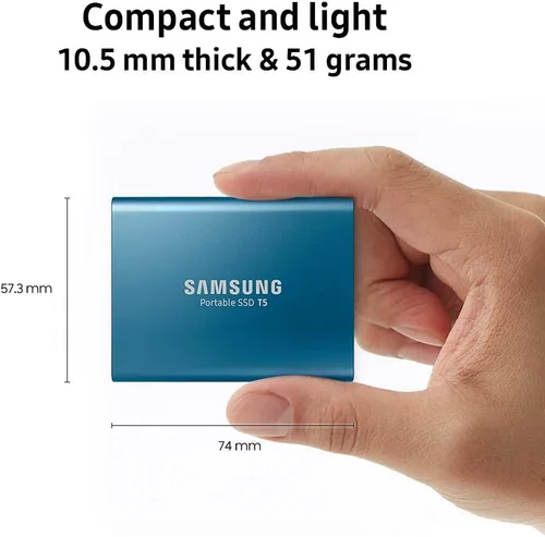 Miniatura 2 de Samsung T5 - SSD portátil de 1 TB – hasta 540 MB/s – Unidad externa de estado sólido USB 3.1, negro (MU-PA1T0B/AM)