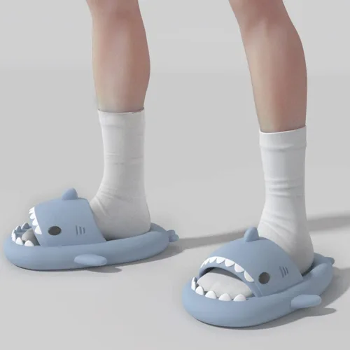 Miniatura 9 de XPKWS Sandalias de tiburón para mujeres y hombres, unisex, pantuflas de nube para adultos, sandalias de playa con suela gruesa
