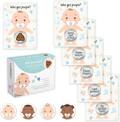 Miniatura 16 de Party Hearty Deliciosa diversión para baby shower – 50 divertidos arañazos de Poopie – Ideal para todos los géneros