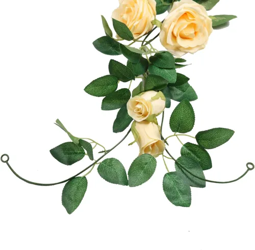 Miniatura 4 de SHACOS - Guirnaldas de rosas artificiales para colgar con hojas y flores para uso en el hogar, bodas, fiestas