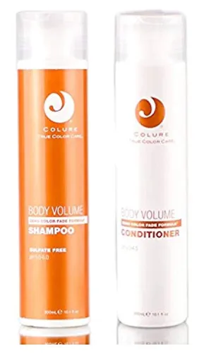 Colure True Color Care BODY VOLUME - Juego de champú y acondicionador DUO, fórmula de cero decoloración de color (con elegante espejo compacto) (kit