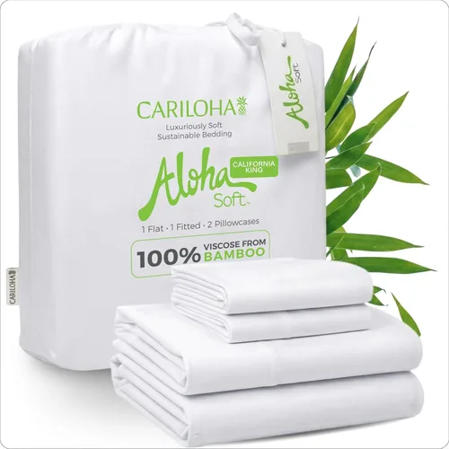 Miniatura 27 de Cariloha Aloha Soft - Juego de sábanas suaves de 4 piezas Gris Sombra King Hecho de 100% viscosa derivada de bambú Línea de sábanas Sombra