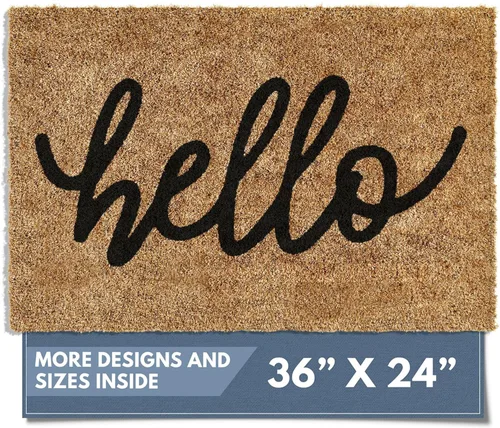 Miniatura 18 de Barnyard Designs Felpudo de bienvenida para exteriores, alfombra grande de entrada para puerta principal, marrón (Home Sweet Home, 30" x 17")