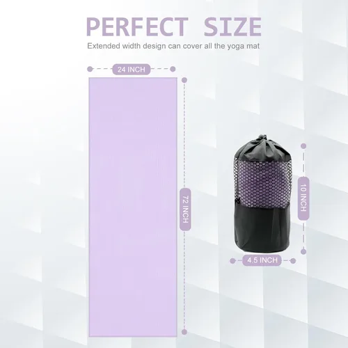Miniatura 8 de Eunzel Paquete de 2 toallas de yoga caliente con punto de agarre, toalla de tapete de yoga antideslizante absorbente de sudor para yoga caliente