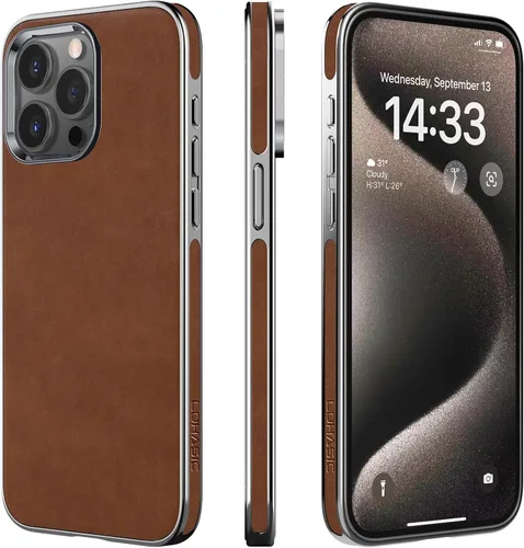Miniatura 13 de LOHASIC Funda para iPhone 12 y iPhone 12 Pro - Fundas para teléfono i Phone 12 con borde cromado delgado, fundas de cuero de diseño suave, funda
