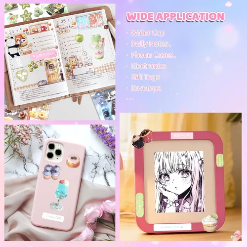 Miniatura 3 de 800 calcomanías japonesas Kawaii Heisei Retro para diario de adultos, Y2k, lindas calcomanías para álbumes de recortes, calcomanías estéticas