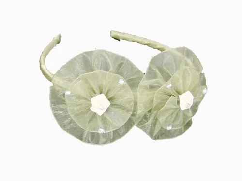 Miniatura 11 de Diadema de organza con lazo y diamantes de imitación (borgoña)