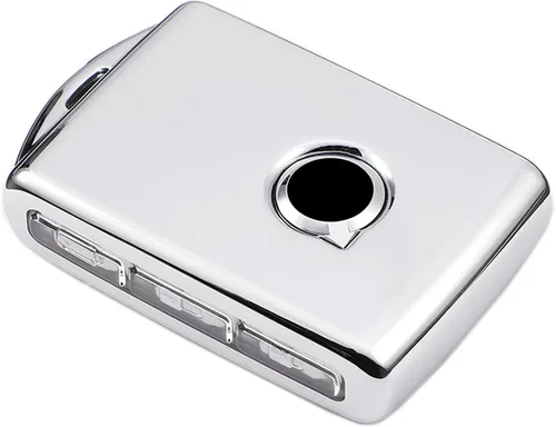 Funda de llavero para Volvo Soft TPU Smart Key Case Holder se adapta a Volvo XC40 XC60 XC90 S90 S90 V90 2017 2018 2019 2020 2021 plateado