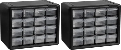 Miniatura 22 de Repisa para almacenamiento de piezas, de plástico, con 26 cajones Akro-Mils 10126REDBLK20, de 20 pulgadas x 10-1/4 pulgadas x 6-3/8 pulgadas, rojo