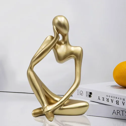 Miniatura 10 de Dnoifne La escultura del Pensador, adornos para acuario, estatua de escultura abstracta, arte decorativo de regalo, figura de decoración del hogar