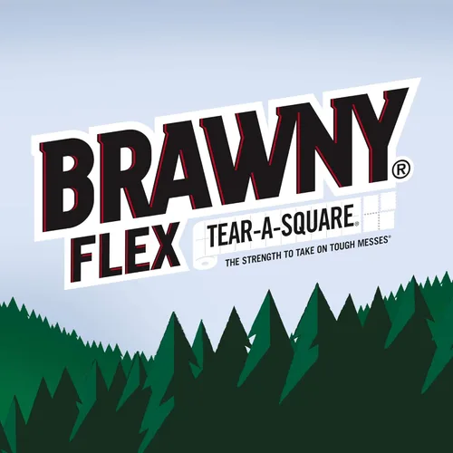 Miniatura 2 de Brawny Toallas de papel flexibles, 8 rollos triples = 24 rollos regulares, rasgar-a-cuadrado, 3 opciones de tamaño de hoja, hojas de tamaño cuarto