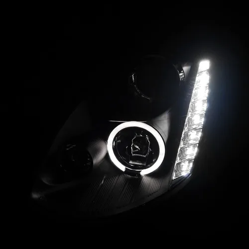 Miniatura 5 de SPEC-D TUNING Halo LED - Faros delanteros de proyector de color negro, lámparas de señal compatibles con Infiniti G35 4Dr Sedán 2005-2006, conjunto