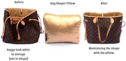 Miniatura 6 de Keep Your Designer Bag Perfectly Shaped – Champagne Satin Luxury Pillow Bag Shaper Compatible with Neverfull MM