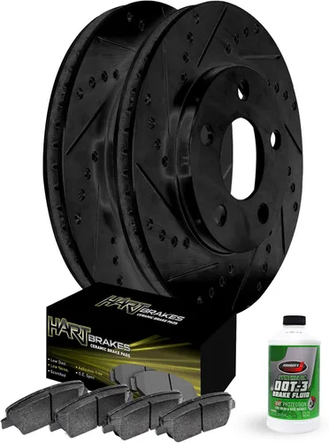 Kit de Frenos y Rotores Delanteros Hart Brakes |Pastillas de Freno Delanteras| Rotores y Pastillas de Freno| Pastillas y Rotores de Freno Cerámicos