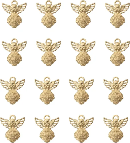 Miniatura 7 de 30 dijes de ángel vintage de metal plateado de 0.06 x 0.91 pulgadas (1.024 x 0.906 in), colgantes vintage para hacer joyas, kit de collares