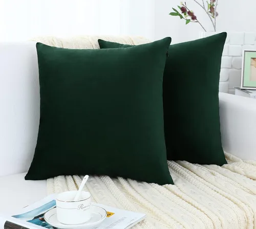 Miniatura 2 de Jeneoo Juego de 2 fundas decorativas para cojines de terciopelo suave y cómodo, funda sólida para cojín de sofá, decoración