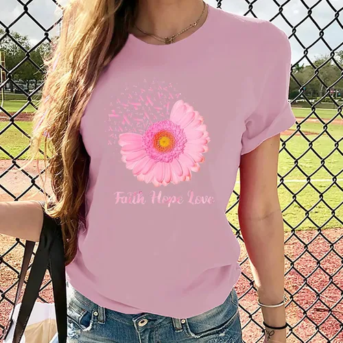 Miniatura 10 de Camisetas de manga corta con estampado de corazón para mujer, camisetas de ajuste regular, linda y divertida, ropa de regalo 2023